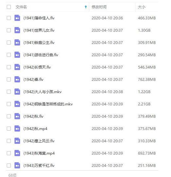 民国老电影合集68部