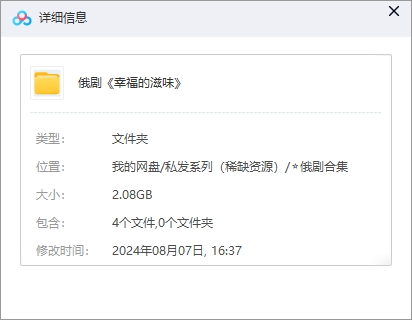 俄剧《幸福的滋味》超清中字无删减4集全