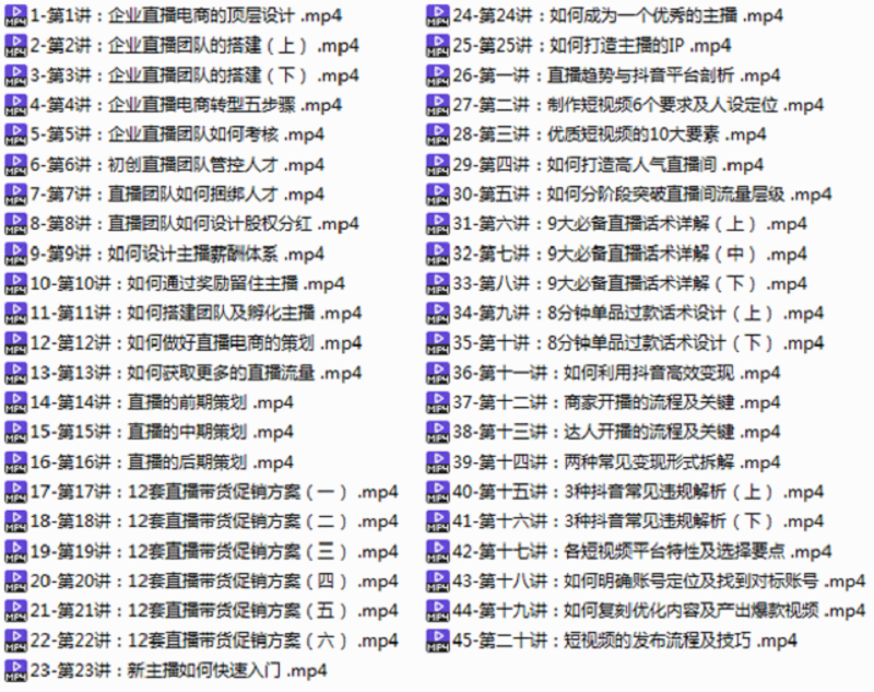 企业主播特训营45讲视频合集