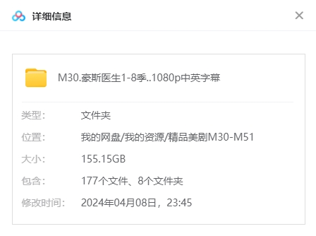美剧《豪斯医生》[1-8季][超清中字/155.15G][百度网盘]插图1