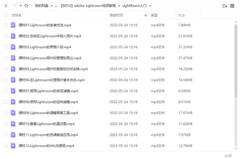 LR入门调色教程，20讲视频合集插图2