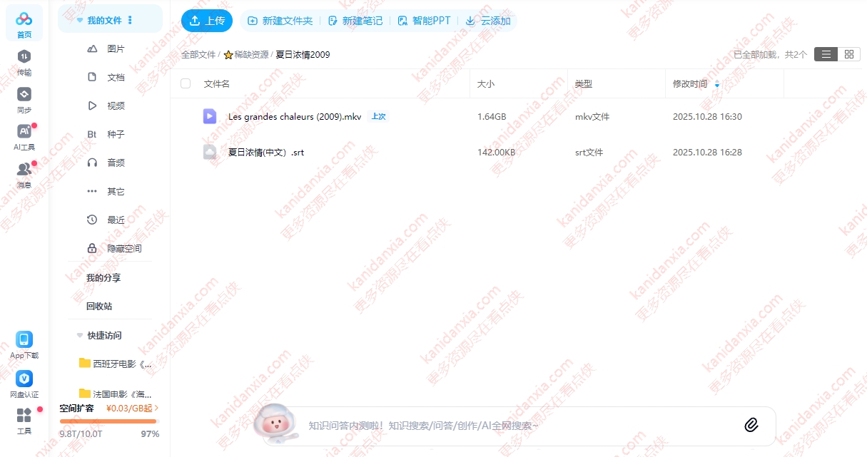 加拿大电影《盛夏浓情》[2009][高清中字/1.64G][百度迅雷网盘]