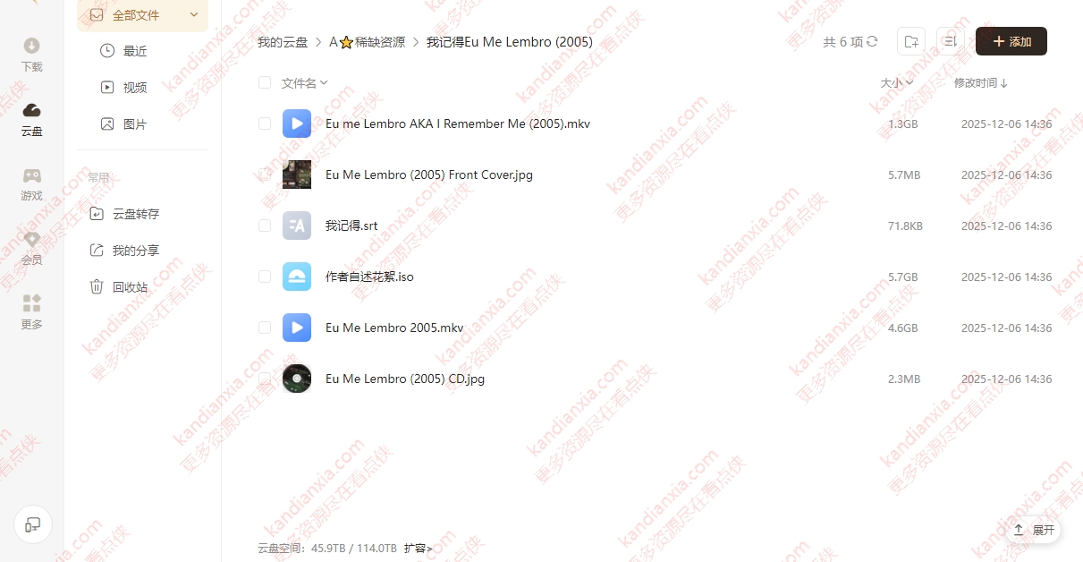 巴西电影《我记得》[2006][高清中字/4.6G][迅雷网盘]