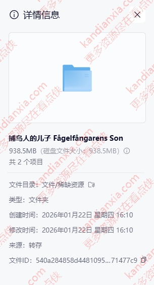瑞典电影《捕鸟人的儿子》[2019][高清中字/938M][夸克网盘]​