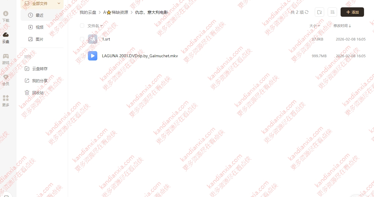 意大利电影《仇恋》[2001][中文字幕/999MB][迅雷网盘]