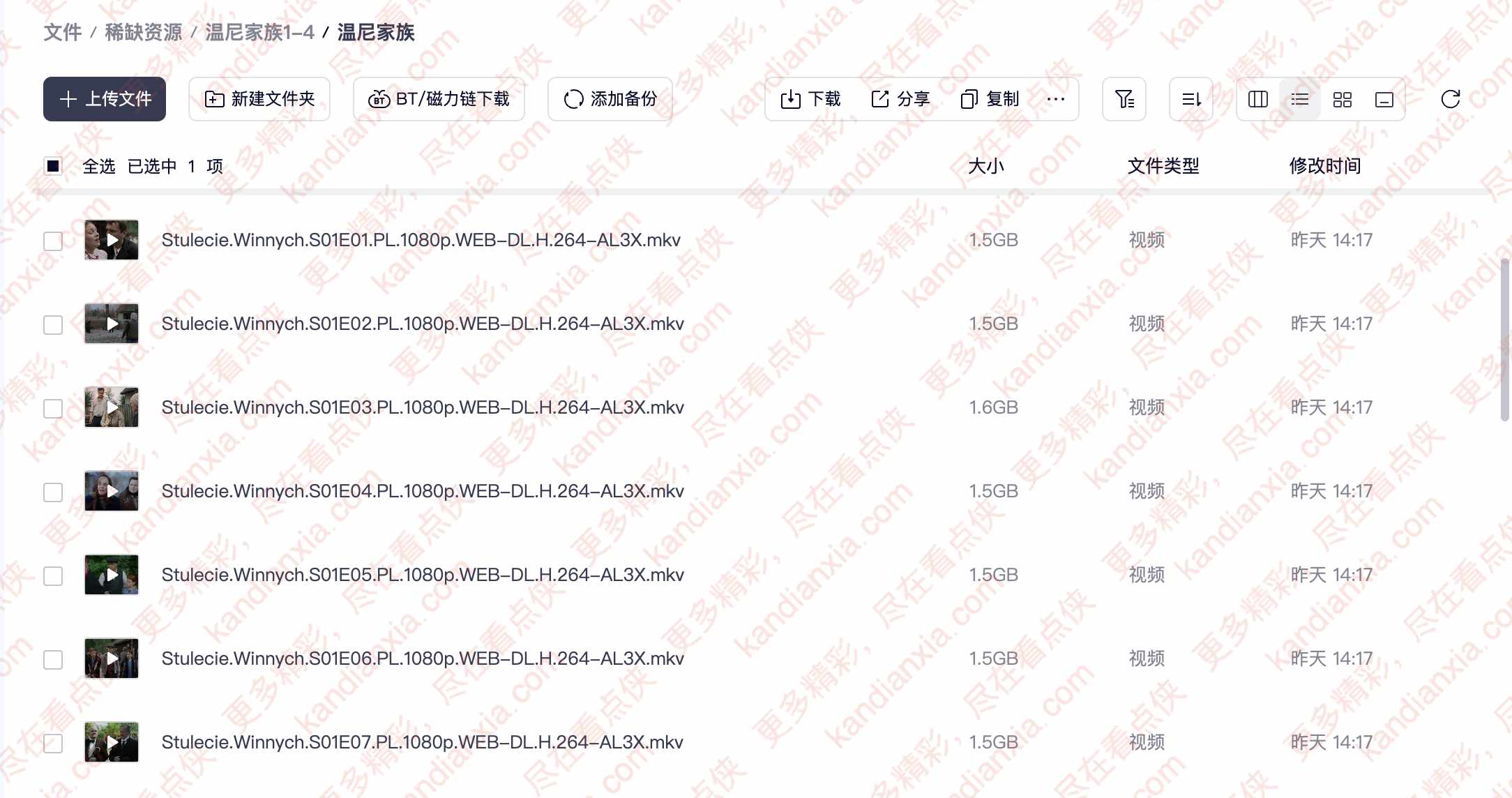 波兰剧《温尼家族》[1-4季][超清中字/82.3G][夸克网盘]​