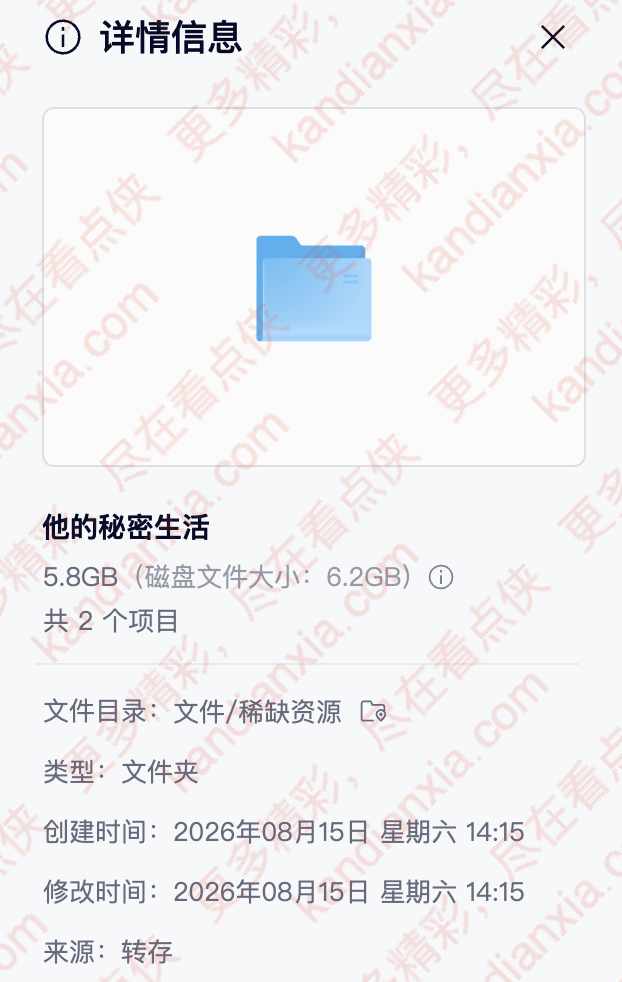 意大利电影《他的秘密生活》[2001][超清中字/5.8G][夸克网盘]​