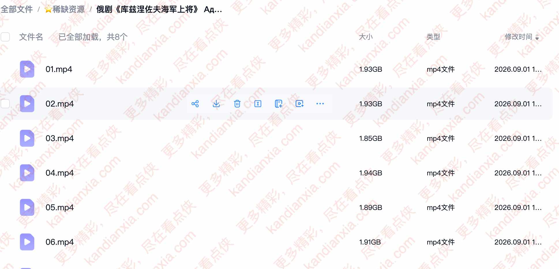 俄剧《库兹涅佐夫海军上将》[超清中字/8集全][百度网盘]​